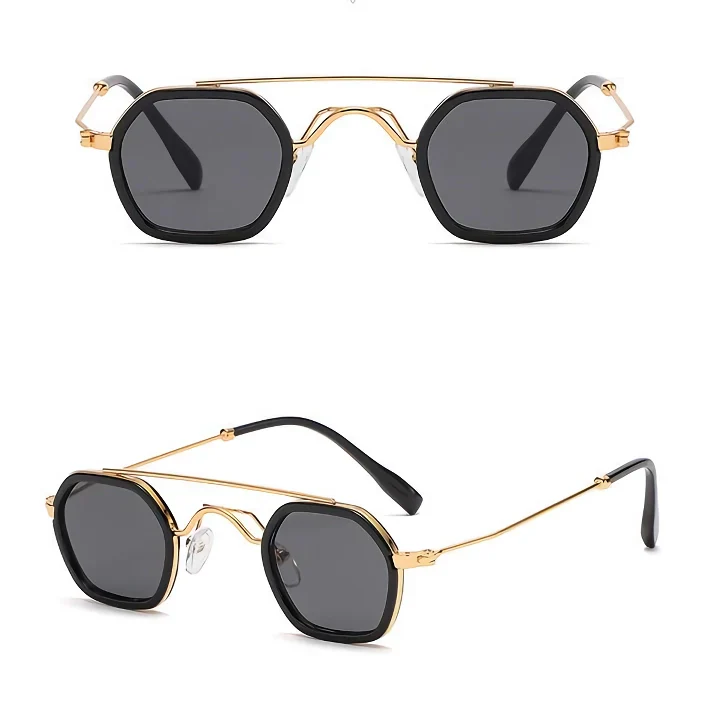 Steampunk Style Sunglasses: Small Round Frame, UV400, Retro Square Design - Image 13