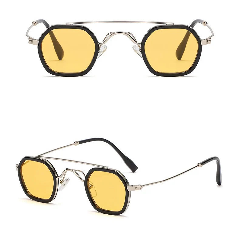 Steampunk Style Sunglasses: Small Round Frame, UV400, Retro Square Design - Image 15