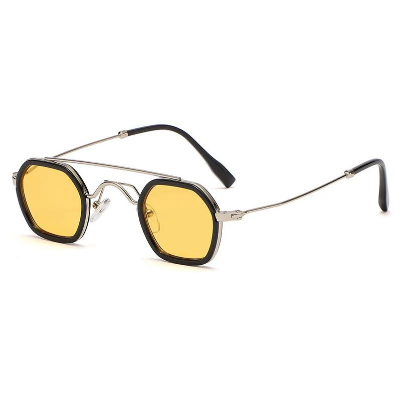 Steampunk Style Sunglasses: Small Round Frame, UV400, Retro Square Design - Image 5
