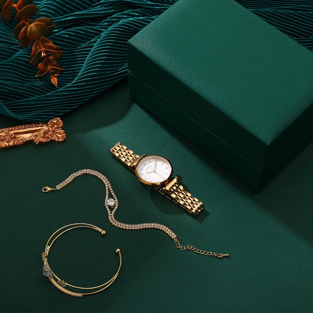 Steel Band Watch Green Set