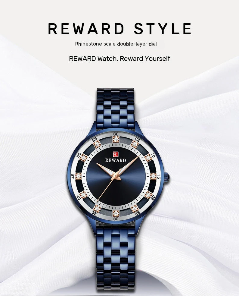 Steel Belt Quartz Diamond Watch Waterproof - Image 2