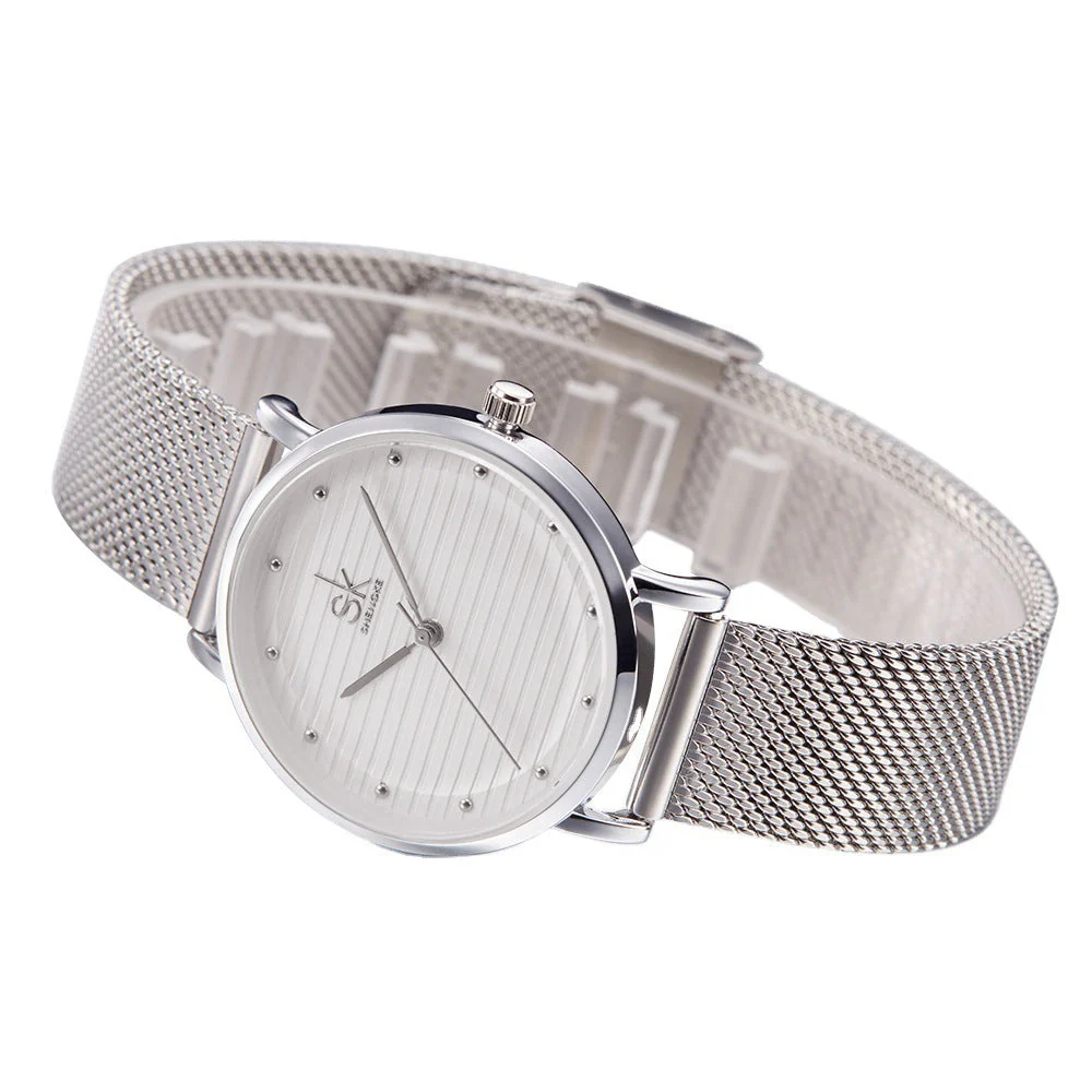 Steel eMsh Belt Waterproof Simple Quartz Watch - Image 2