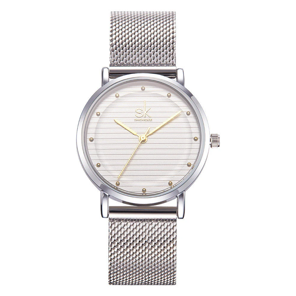 Steel eMsh Belt Waterproof Simple Quartz Watch - Image 4