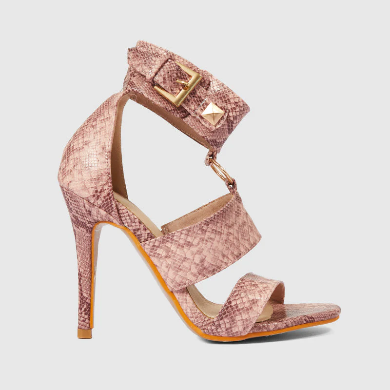 Stiletto Heels with Hollow Buckles Pink - Image 2