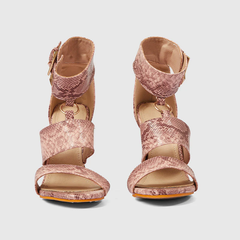 Stiletto Heels with Hollow Buckles Pink - Image 3