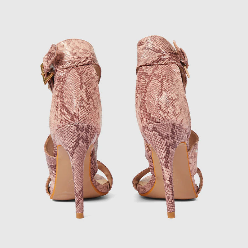 Stiletto Heels with Hollow Buckles Pink - Image 4