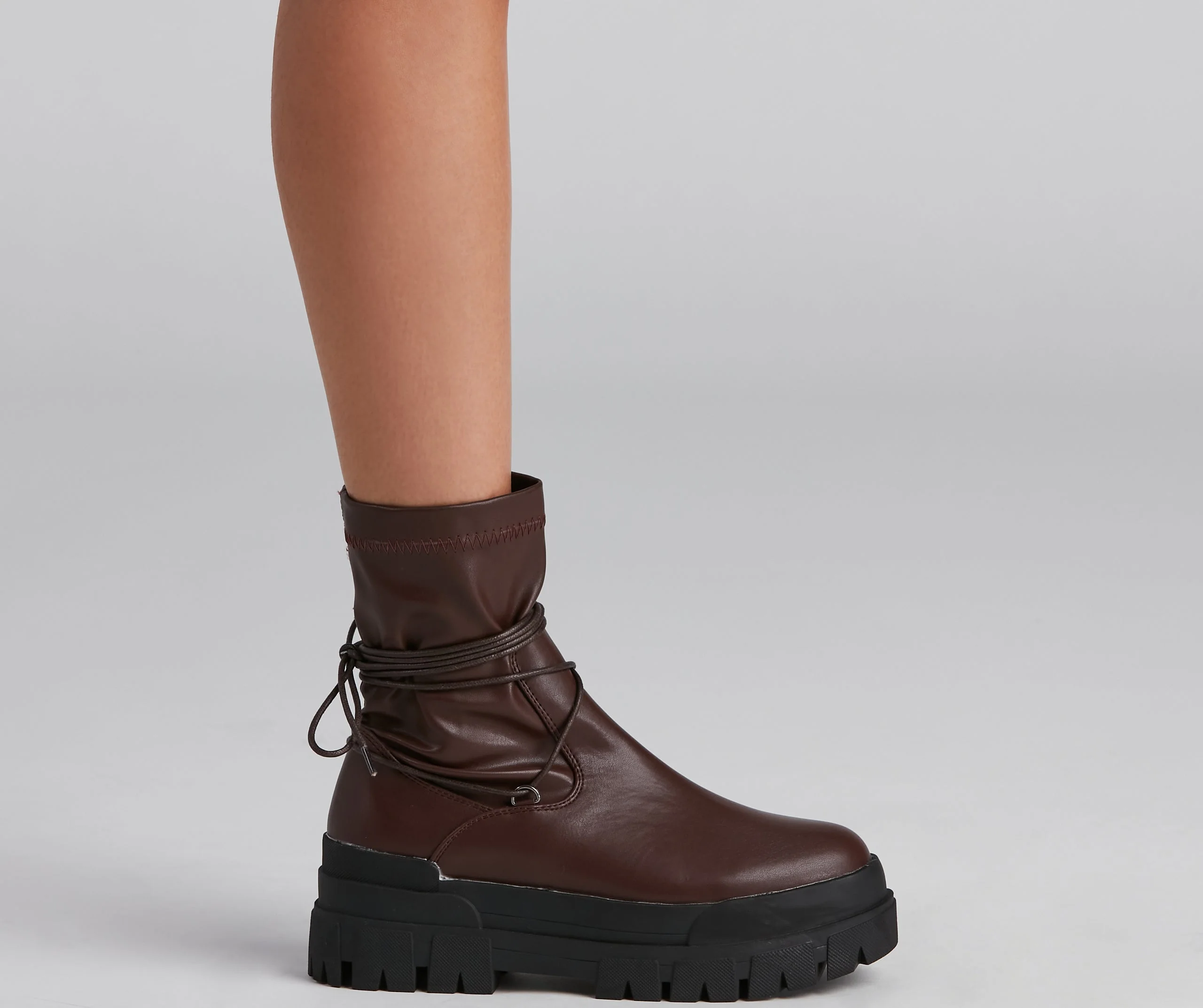 Stylish Command Lug Sole Combat Boots - Image 3