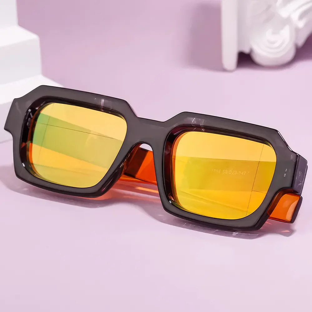 Stylish Retro Rectangle Sunglasses - Image 8