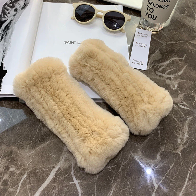 Sweet Warm And Thickened Rex Rabbit Fur Gloves - Image 10