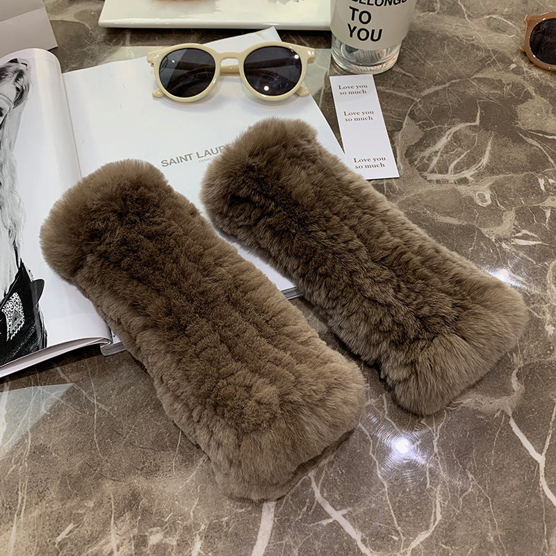 Sweet Warm And Thickened Rex Rabbit Fur Gloves - Image 15