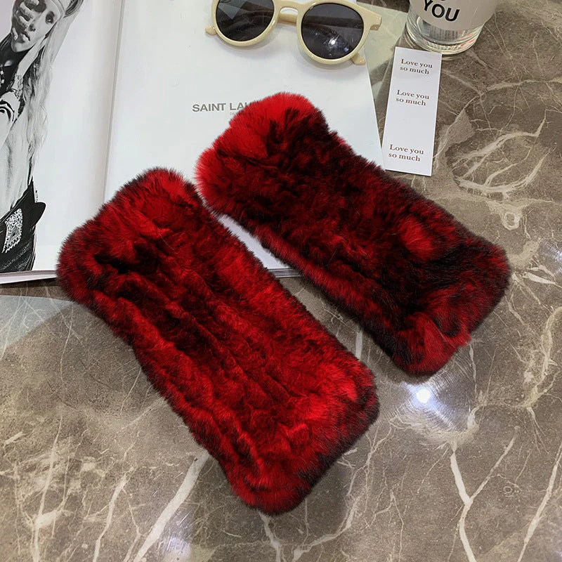 Sweet Warm And Thickened Rex Rabbit Fur Gloves - Image 20