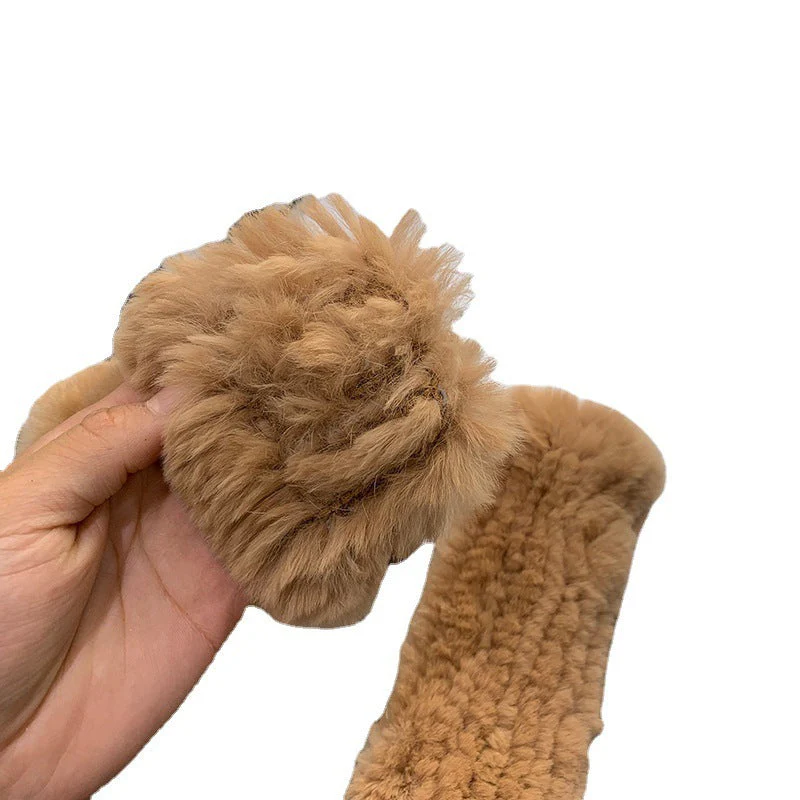 Sweet Warm And Thickened Rex Rabbit Fur Gloves - Image 4