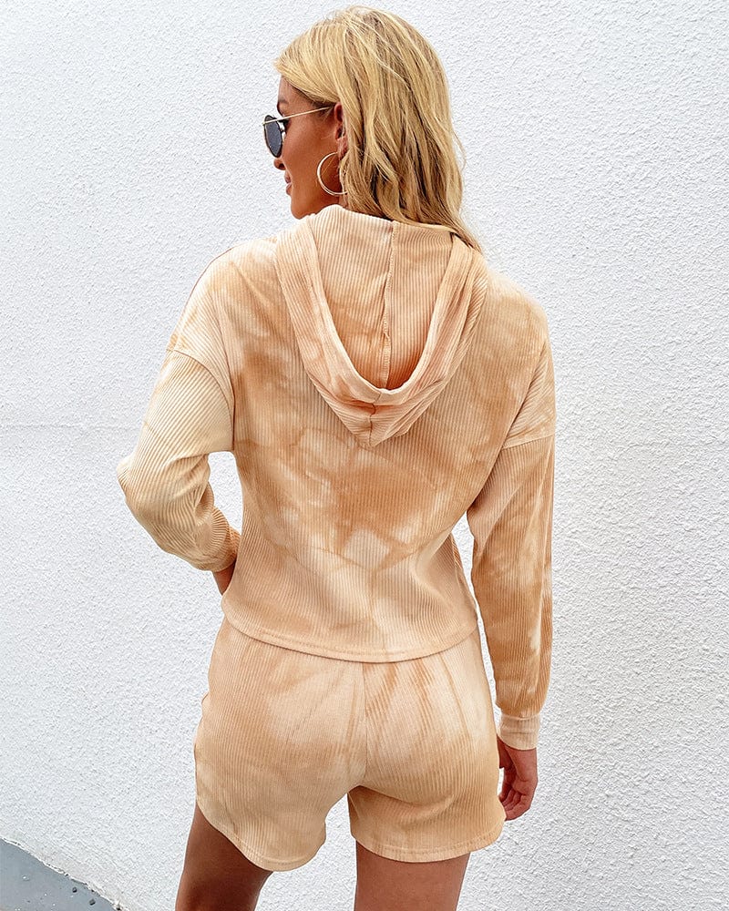 Tie-Dye Ribbed Hoodie Lounge Set - Image 9
