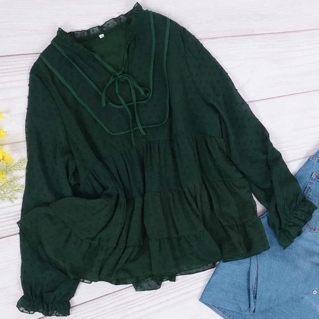 Tie Neck Bib Style Blouse - Image 14