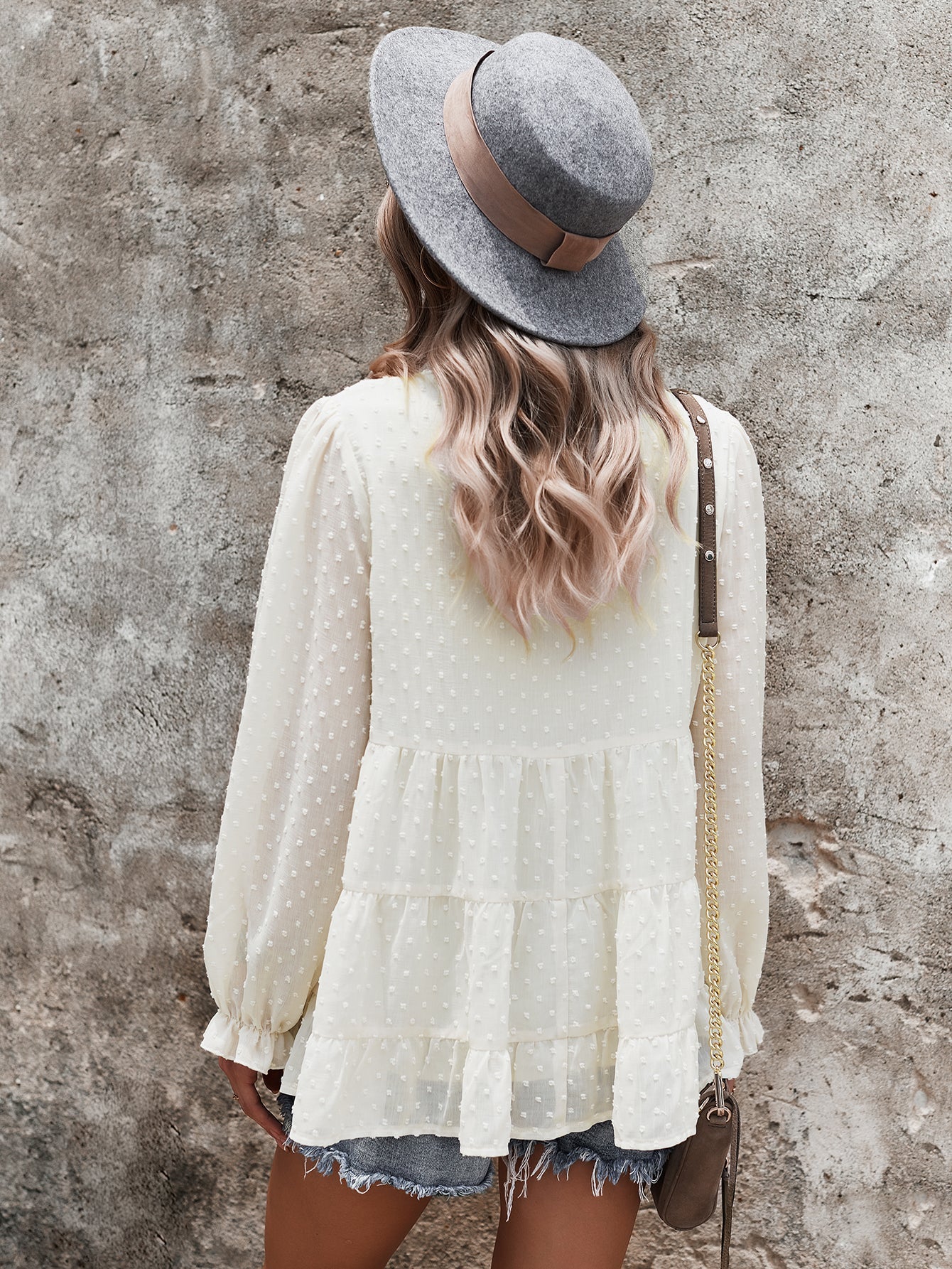 Tie Neck Bib Style Blouse - Image 23