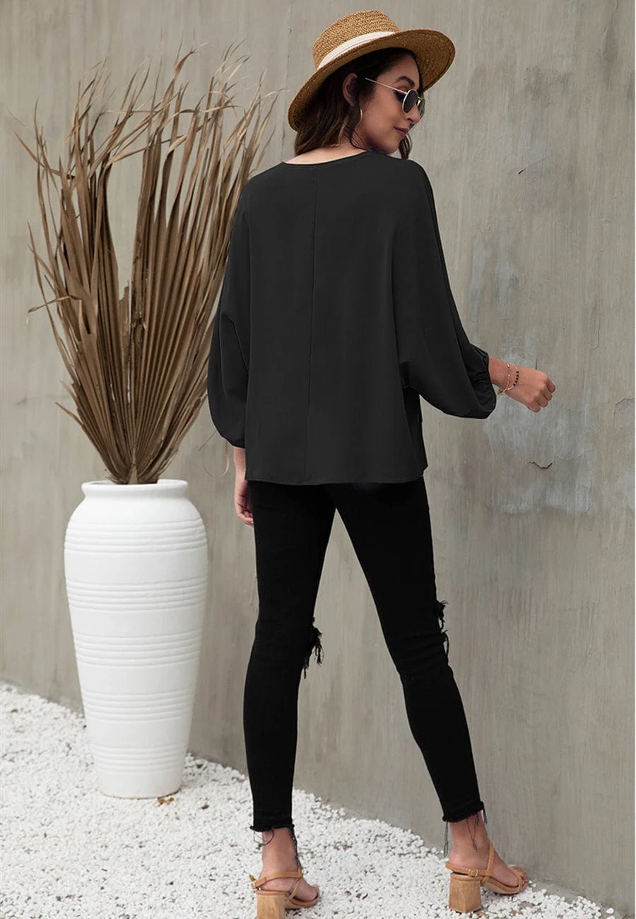 Tie Neck Classic Light Blouse - Image 4
