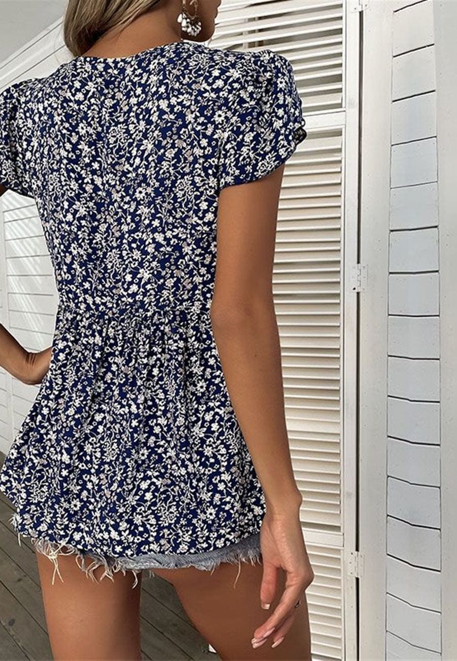 Tie Neck Peplum Blouse - Image 13