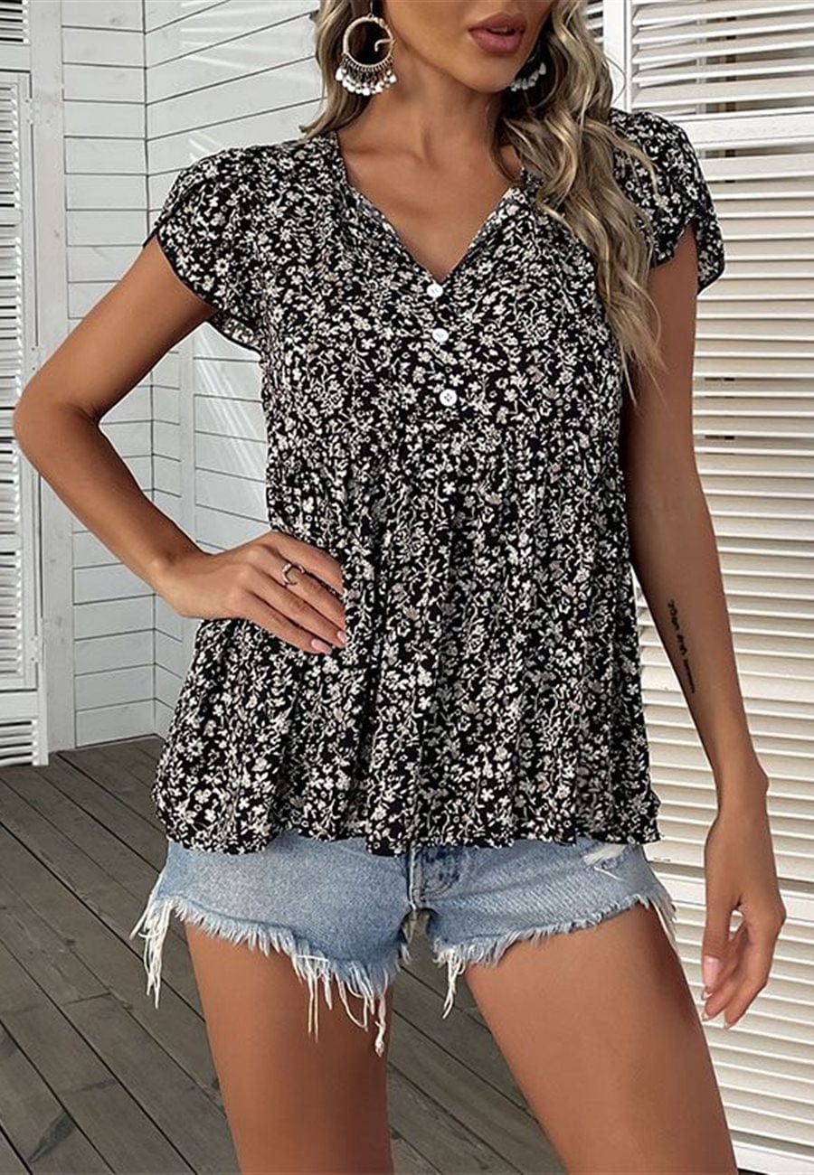 Tie Neck Peplum Blouse - Image 2
