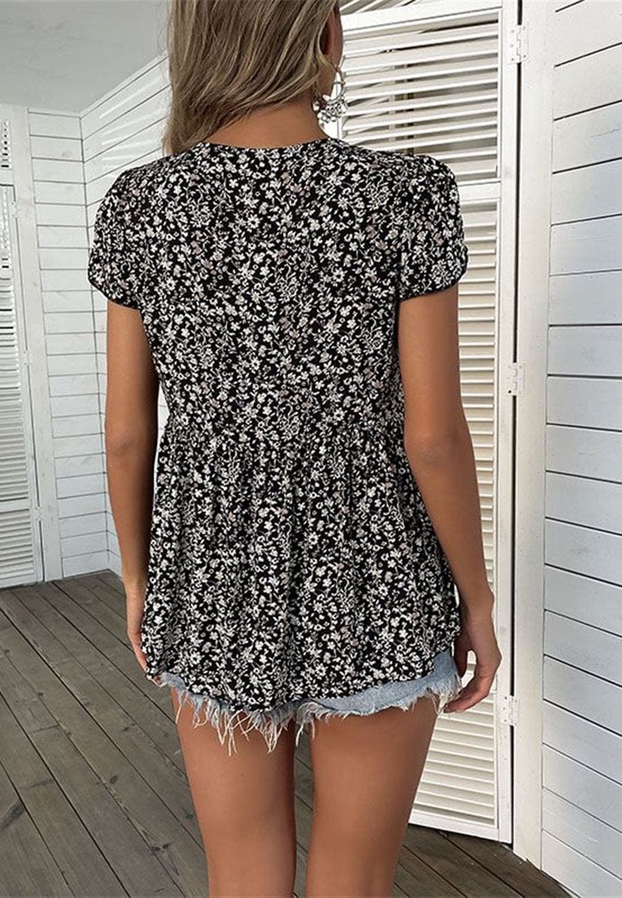 Tie Neck Peplum Blouse - Image 5