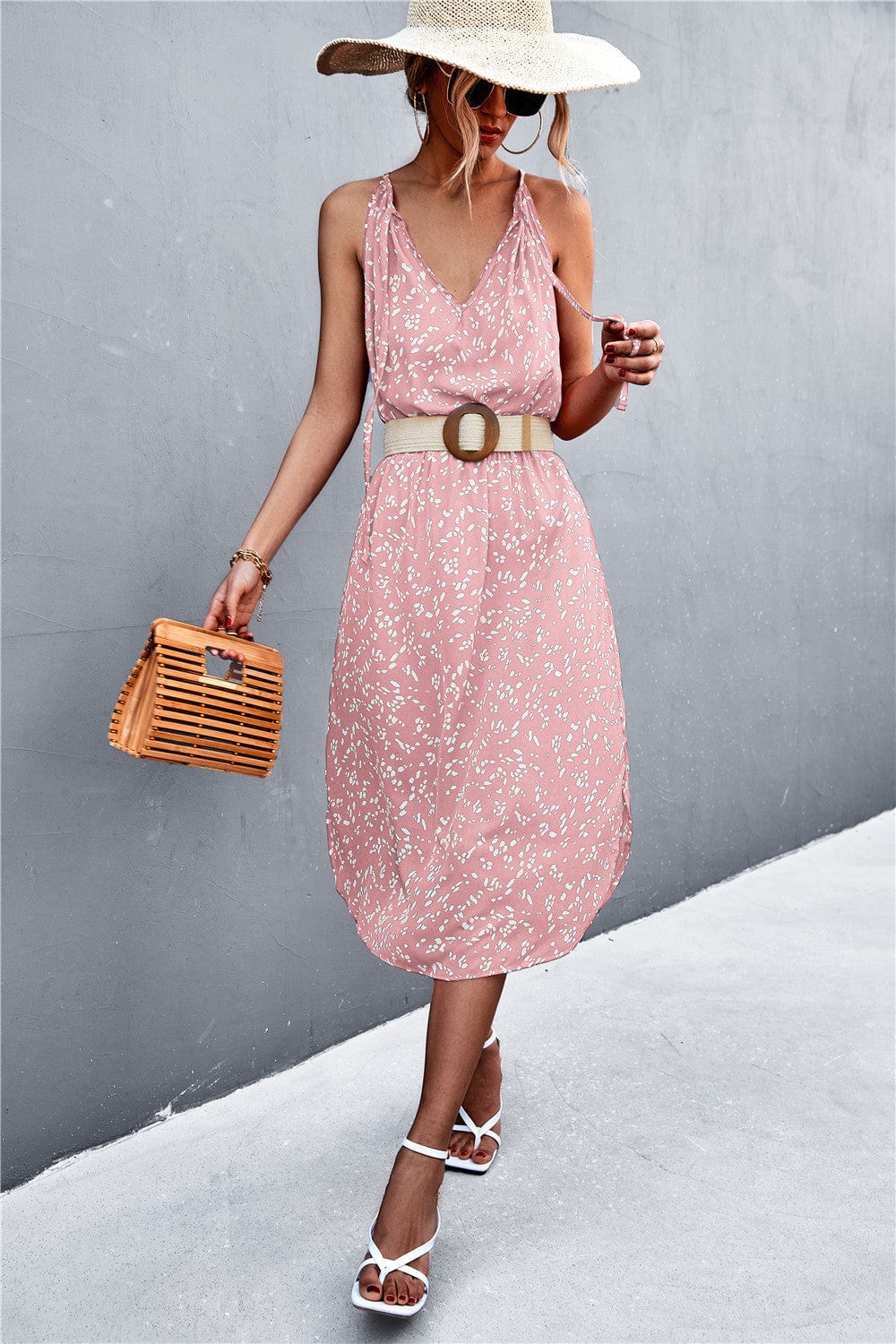 Tie Neck Printed Spring Dress - Image 7