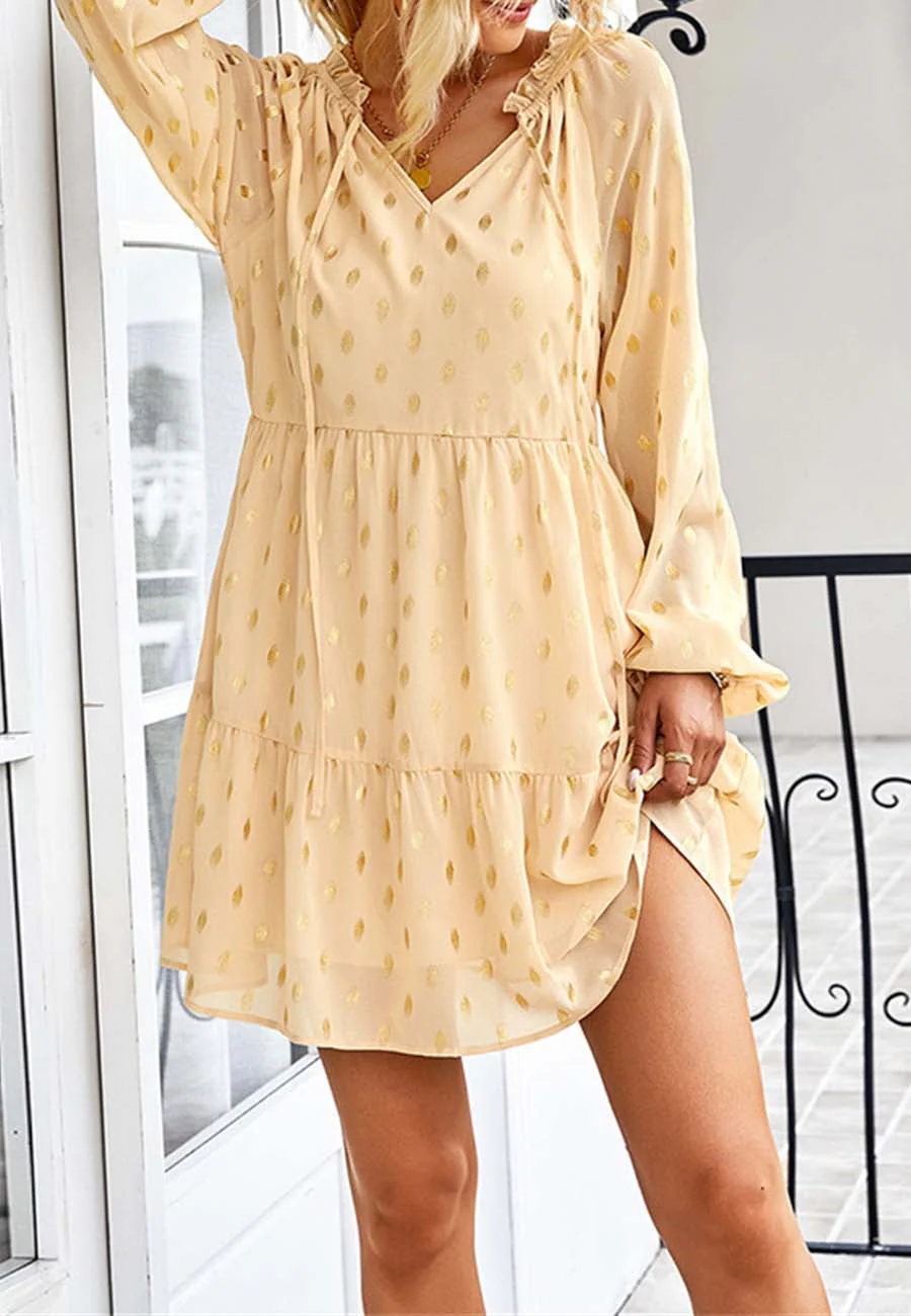 Tie Neck Spotted Dress - Image 26