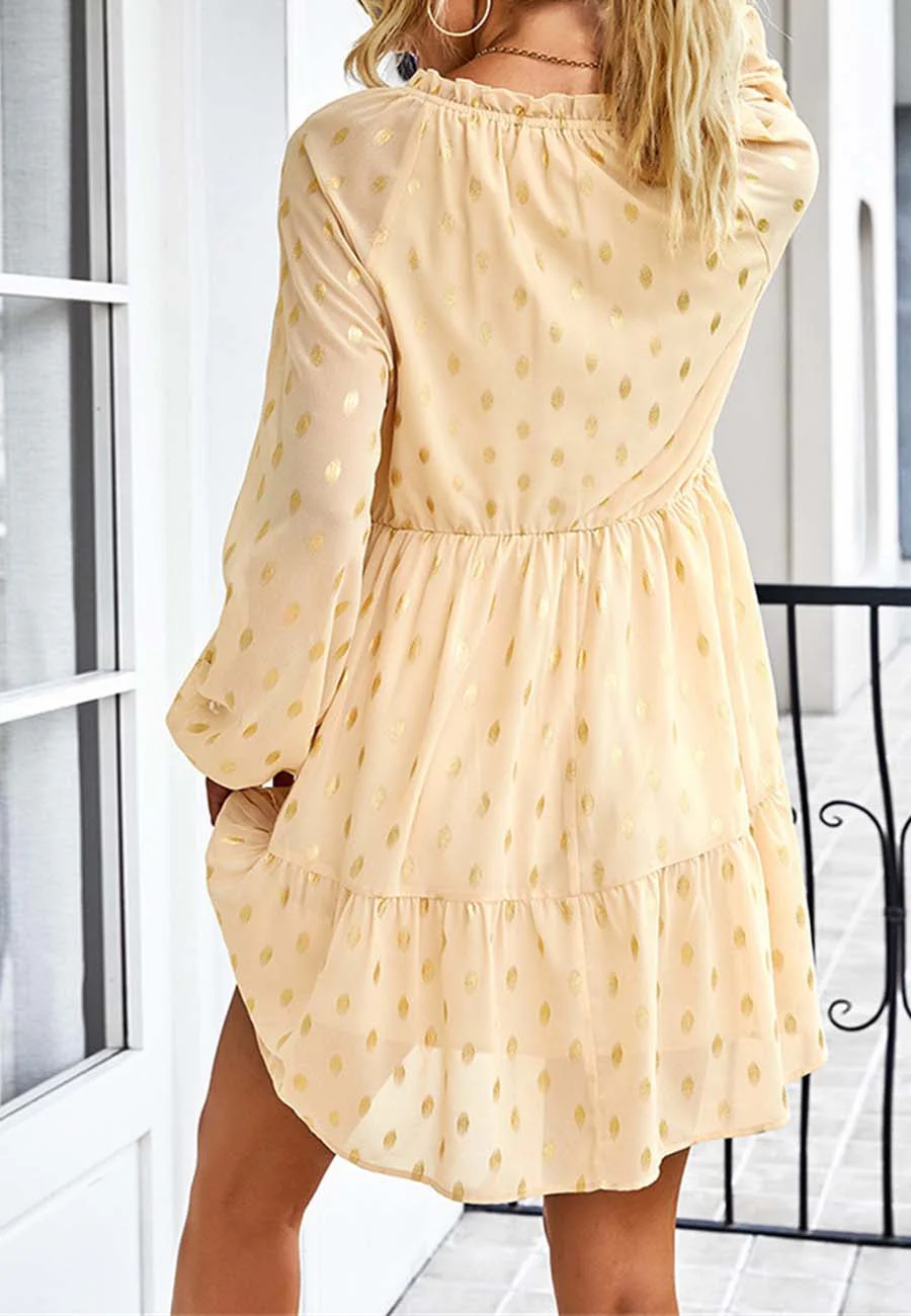 Tie Neck Spotted Dress - Image 30