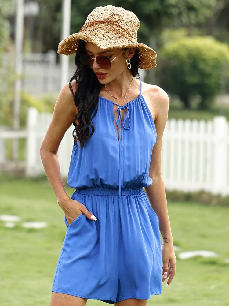 Tie Neck Summer Romper - Image 3