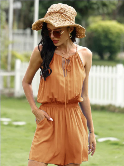 Tie Neck Summer Romper - Image 8