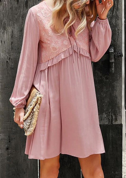 Tie Neck Tunic Dress - Image 11