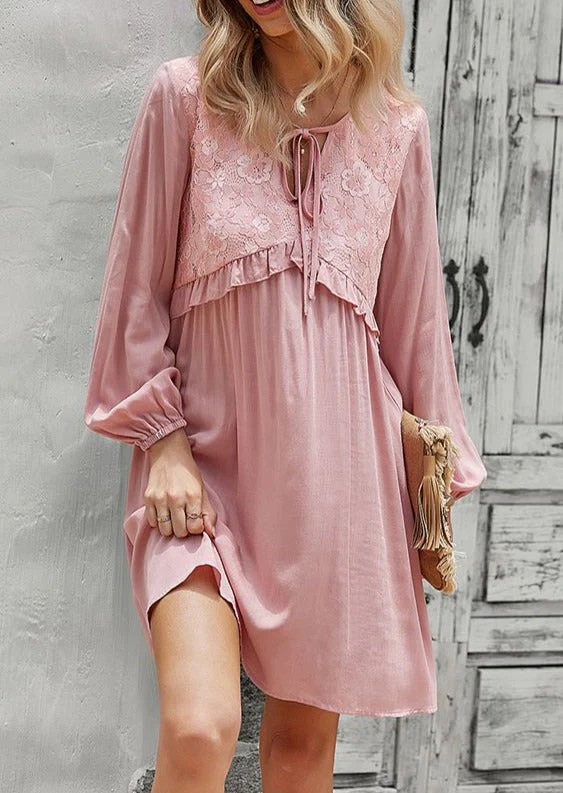 Tie Neck Tunic Dress - Image 13