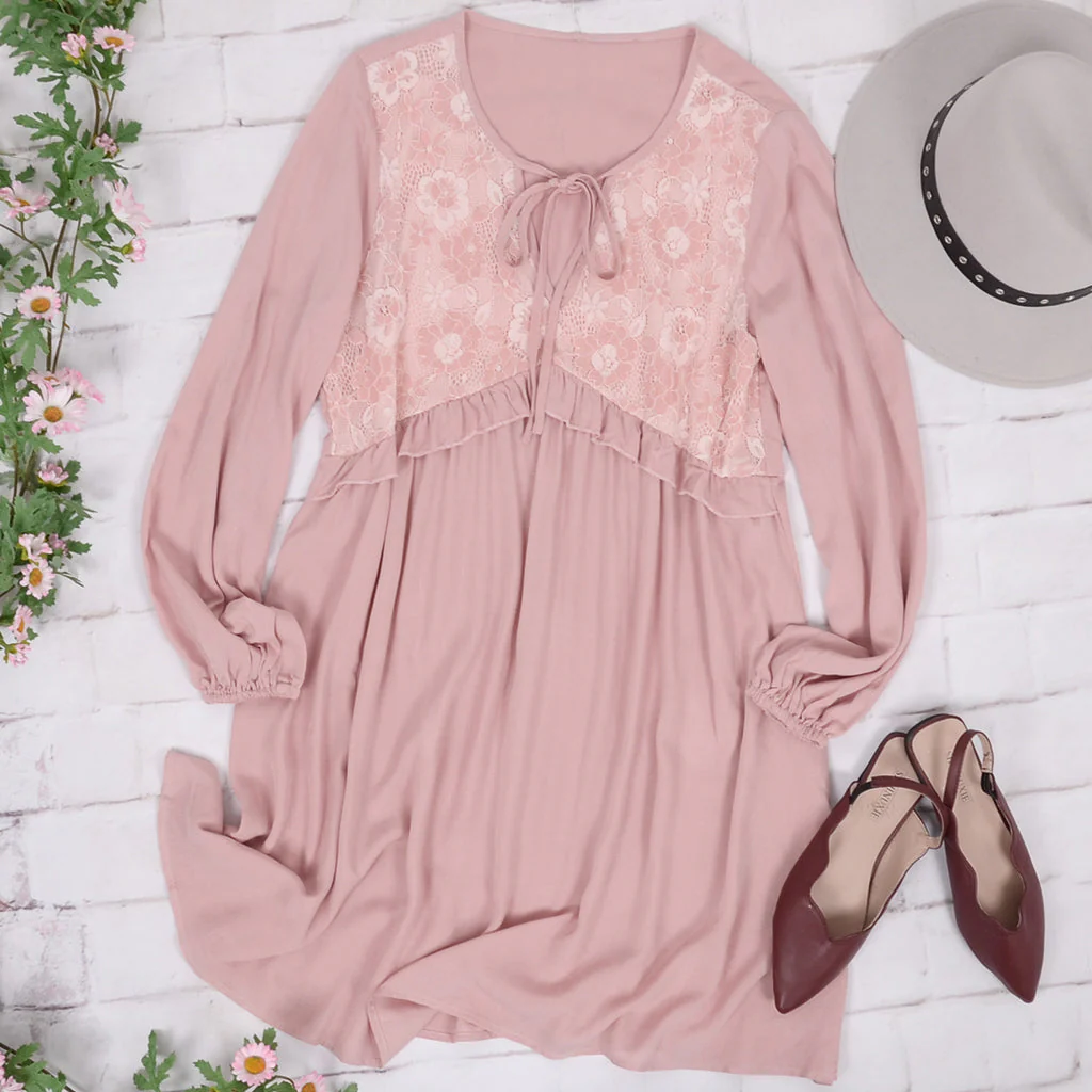 Tie Neck Tunic Dress - Image 14