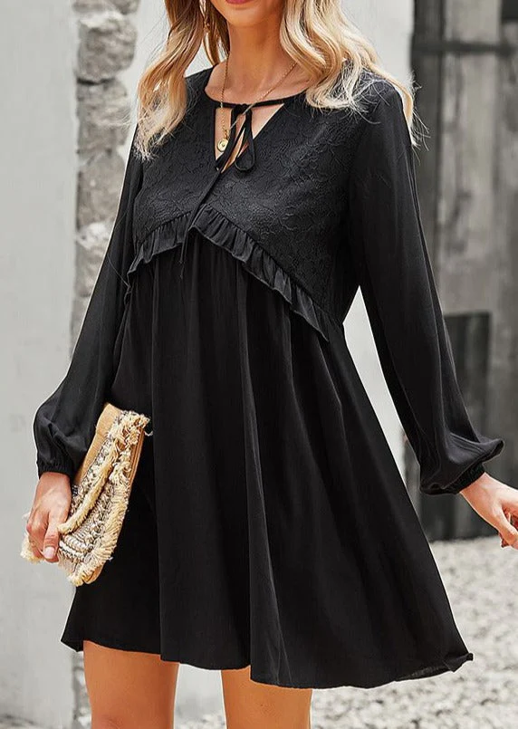 Tie Neck Tunic Dress - Image 8