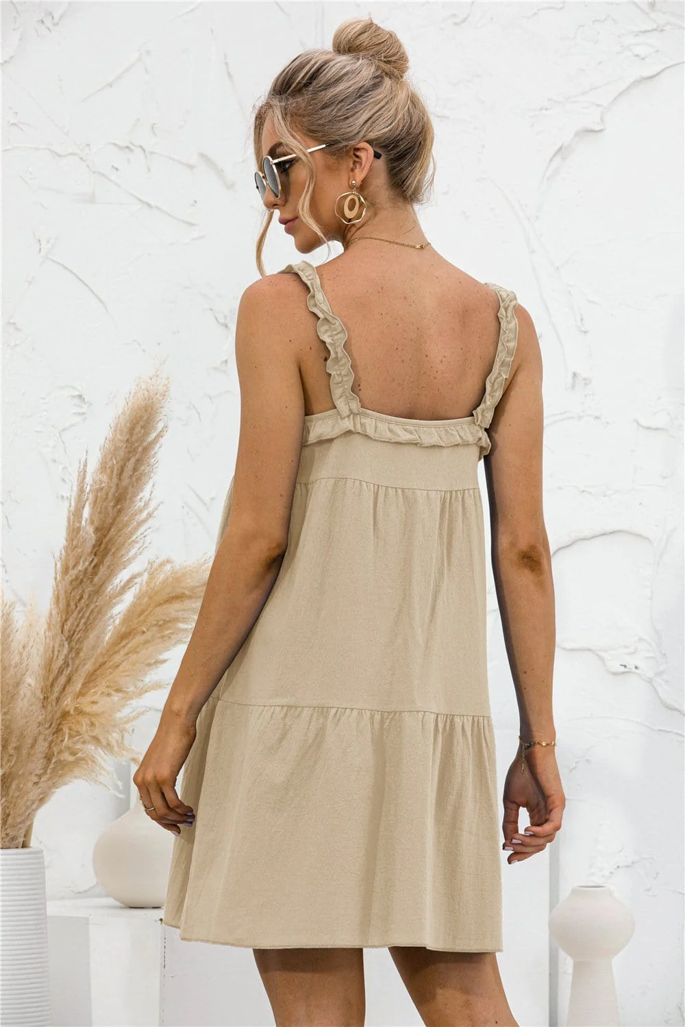 Tie Ruffle Tunic Dress - Image 20