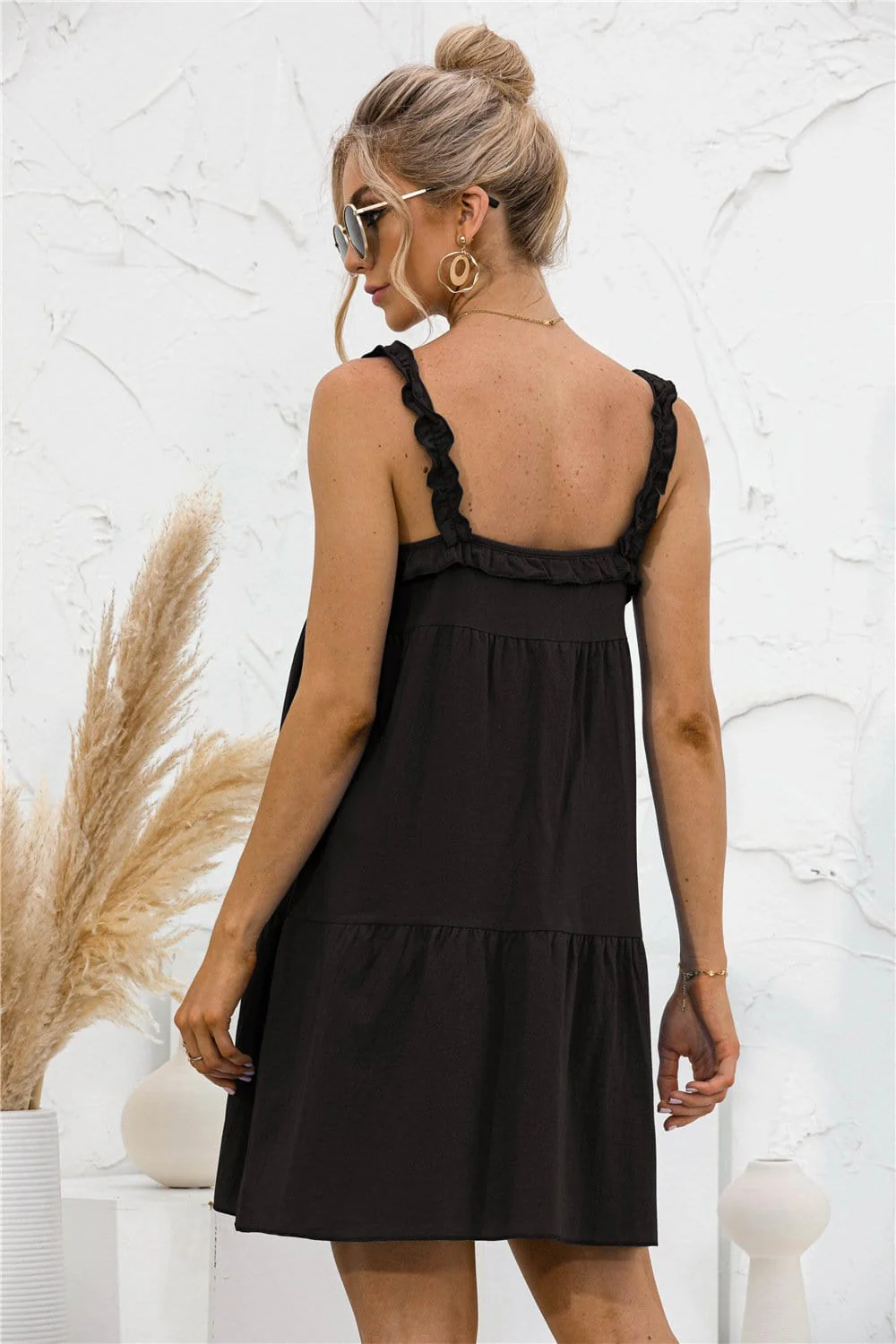 Tie Ruffle Tunic Dress - Image 4