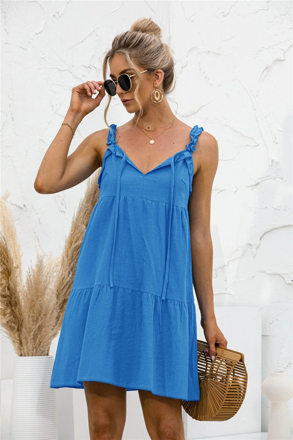 Tie Ruffle Tunic Dress - Image 5