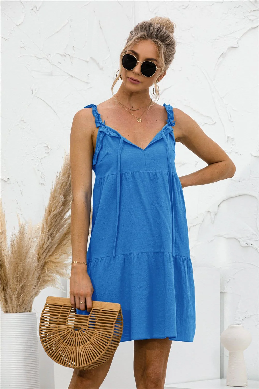 Tie Ruffle Tunic Dress - Image 6