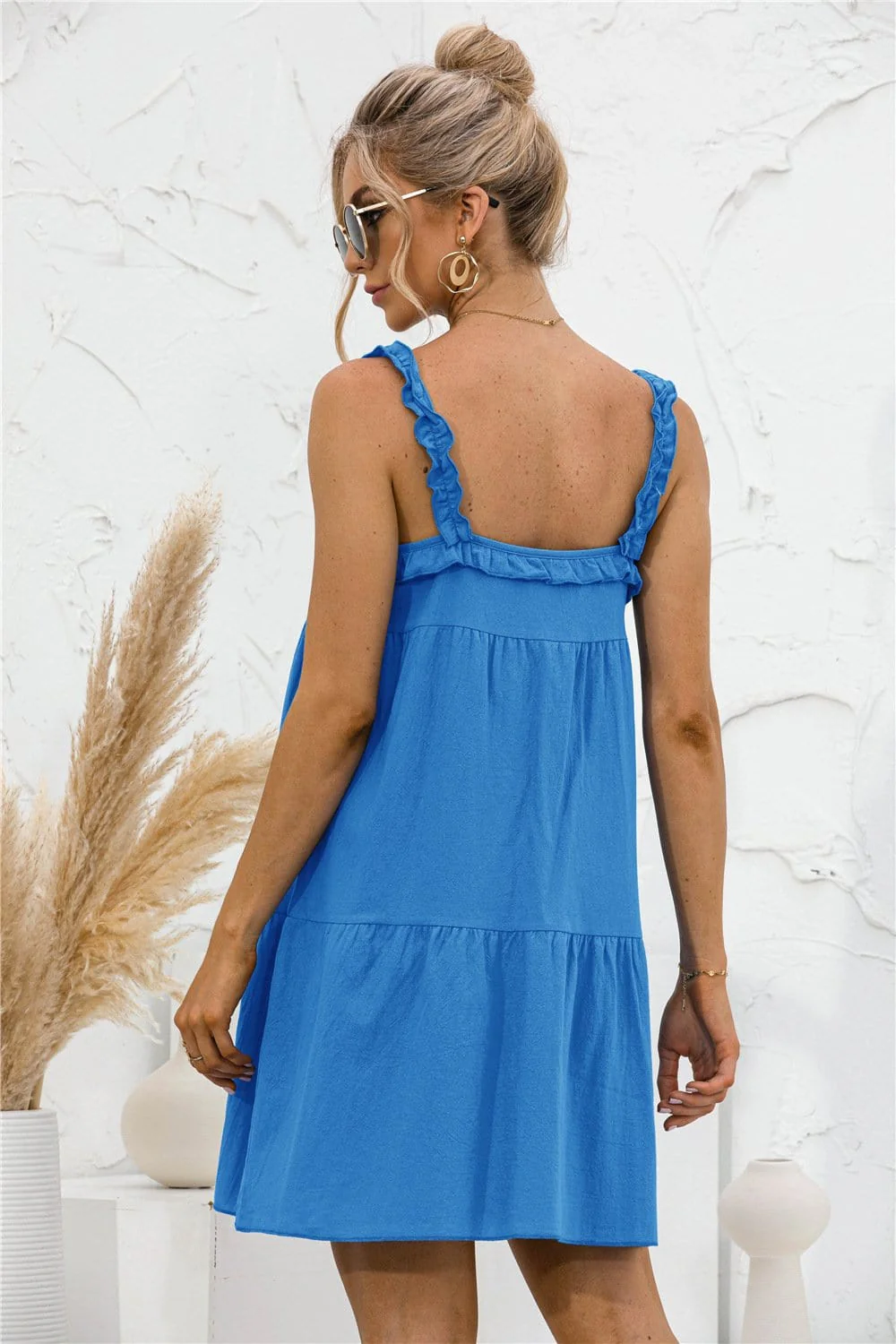 Tie Ruffle Tunic Dress - Image 8
