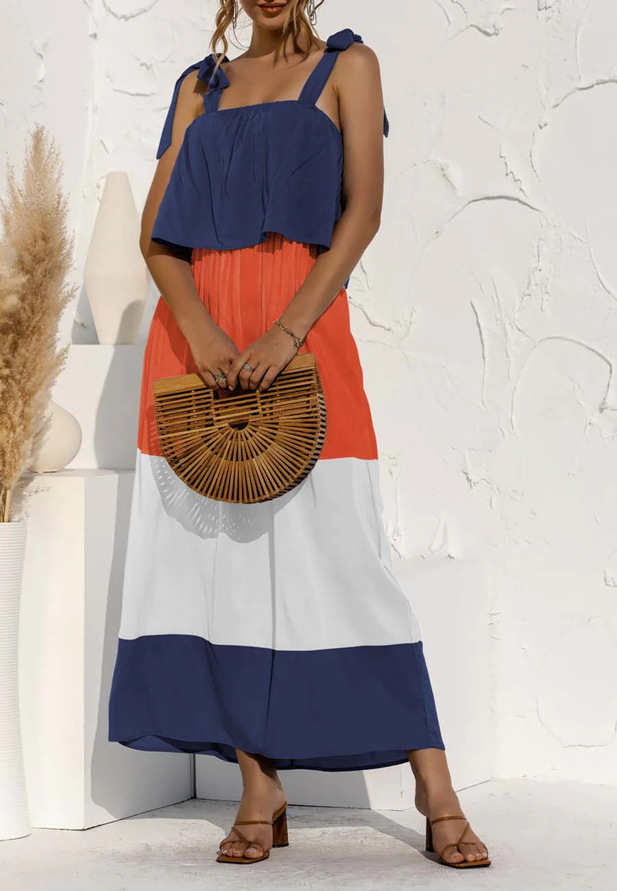 Tie Shoulder Color Block Dress - Image 9