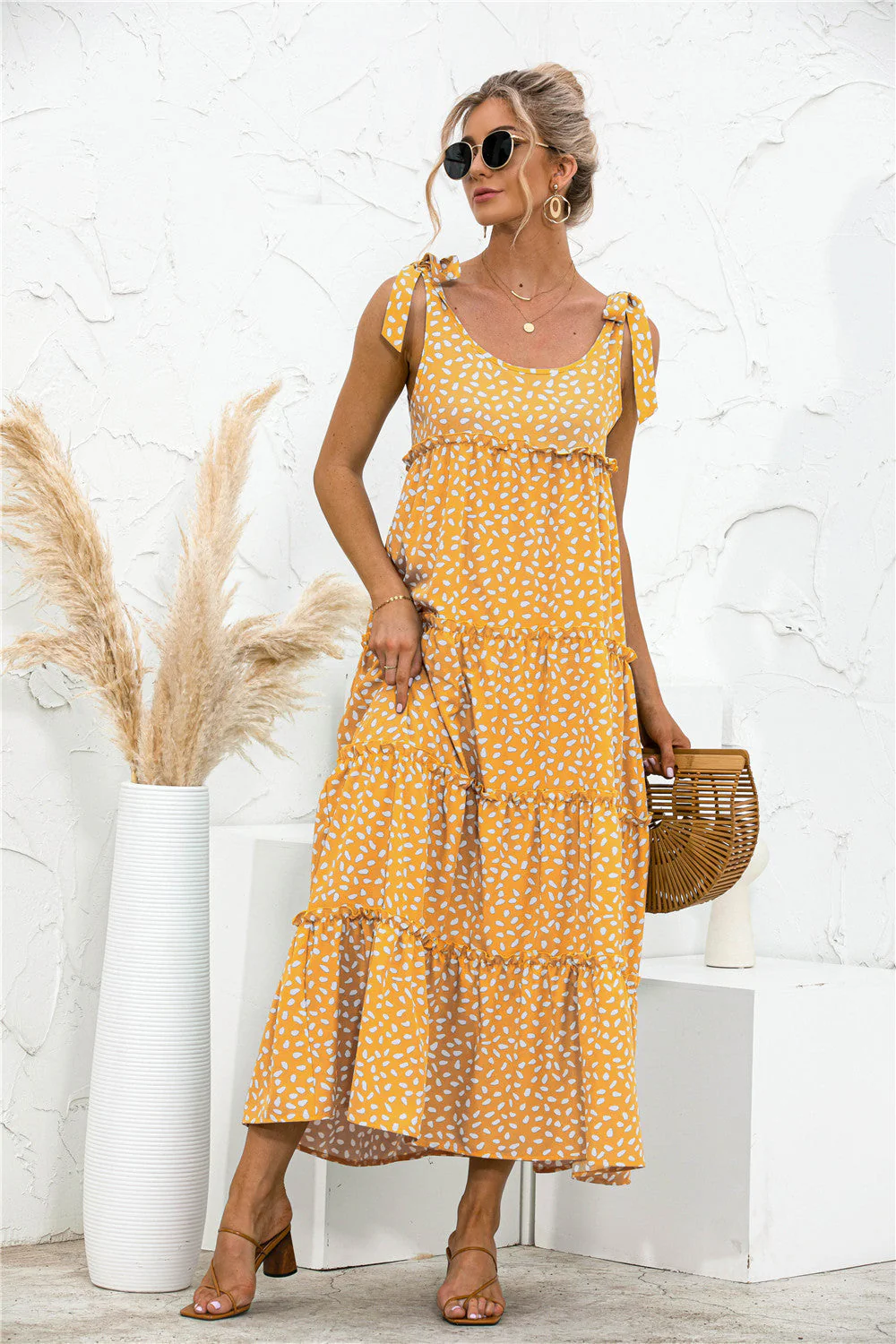 Tie Shoulder Printed Dress - Image 18