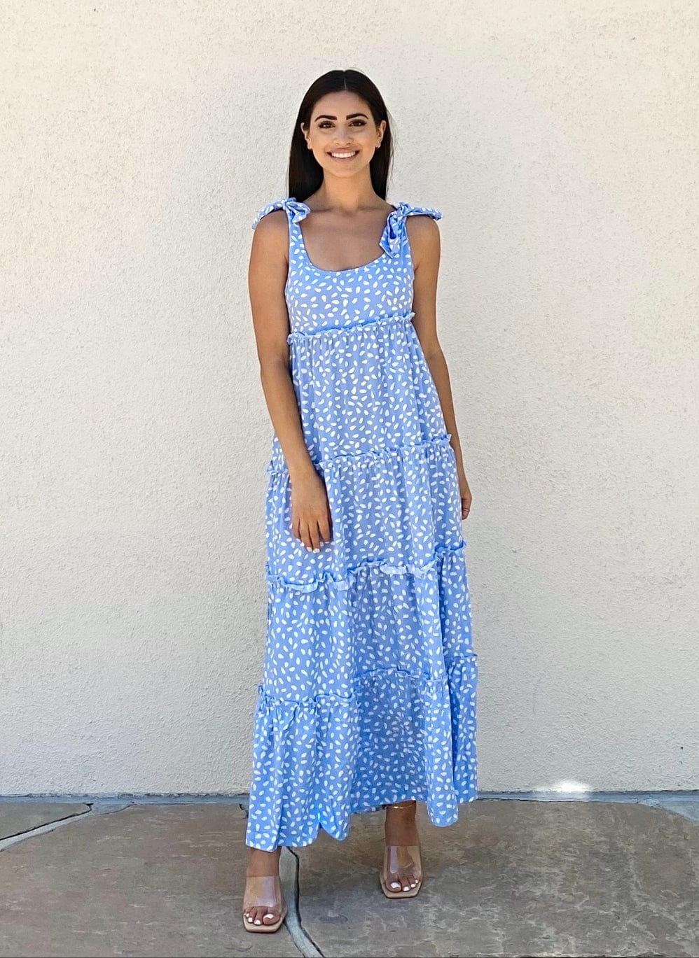 Tie Shoulder Printed Dress - Image 7