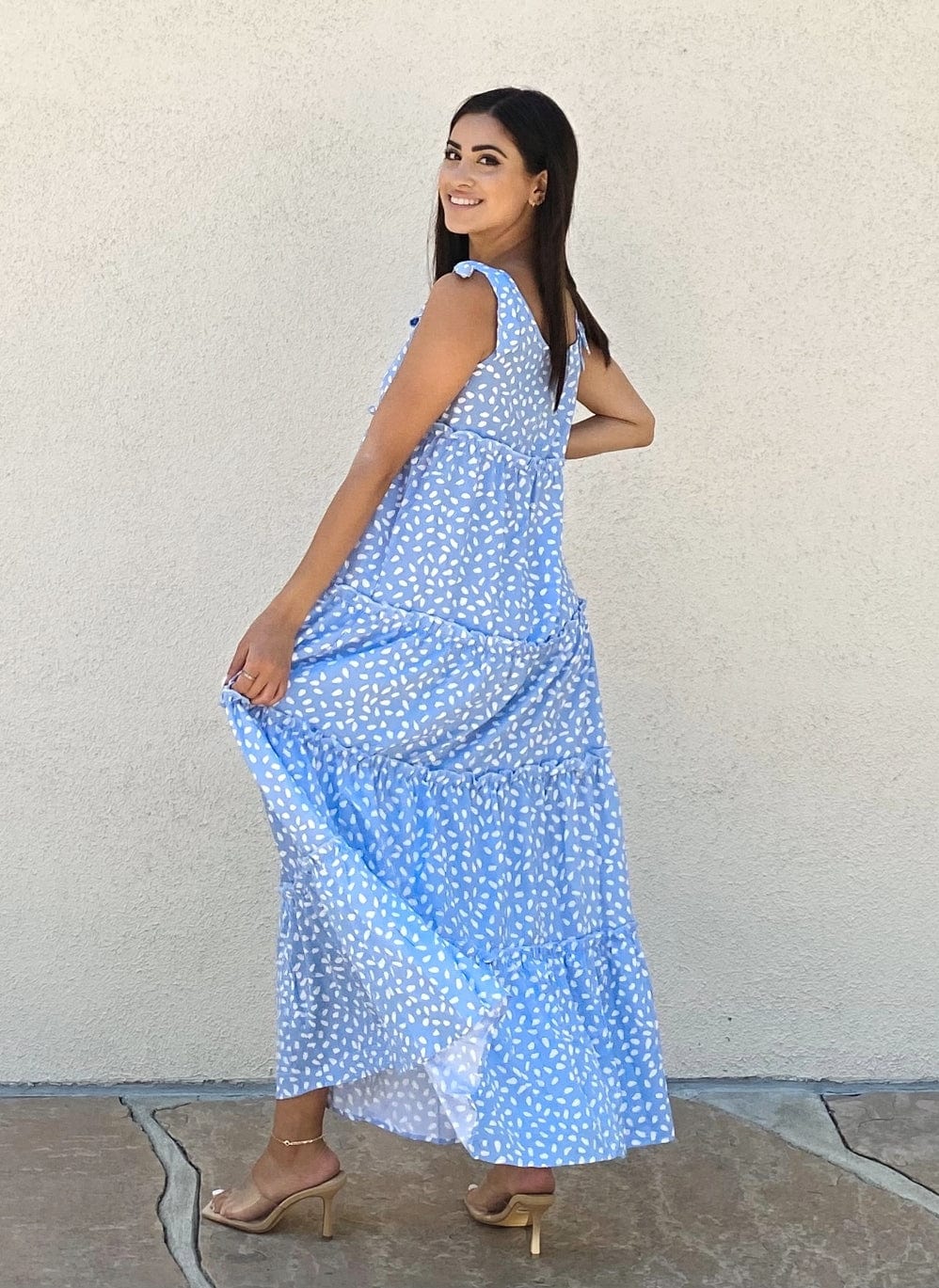 Tie Shoulder Printed Dress - Image 9