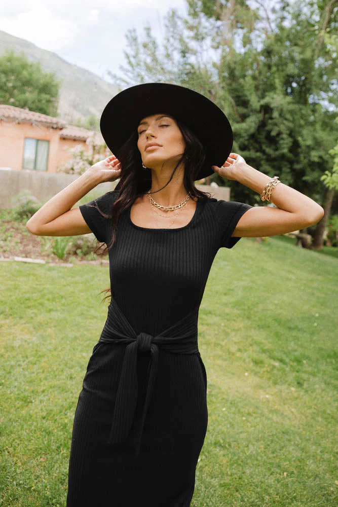 Tie Waist Side Slit Dress - Image 6
