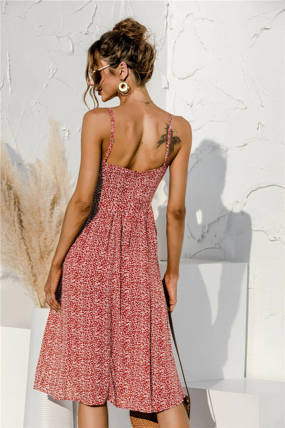Tie Waist Soft Print Cami Dress - Image 12