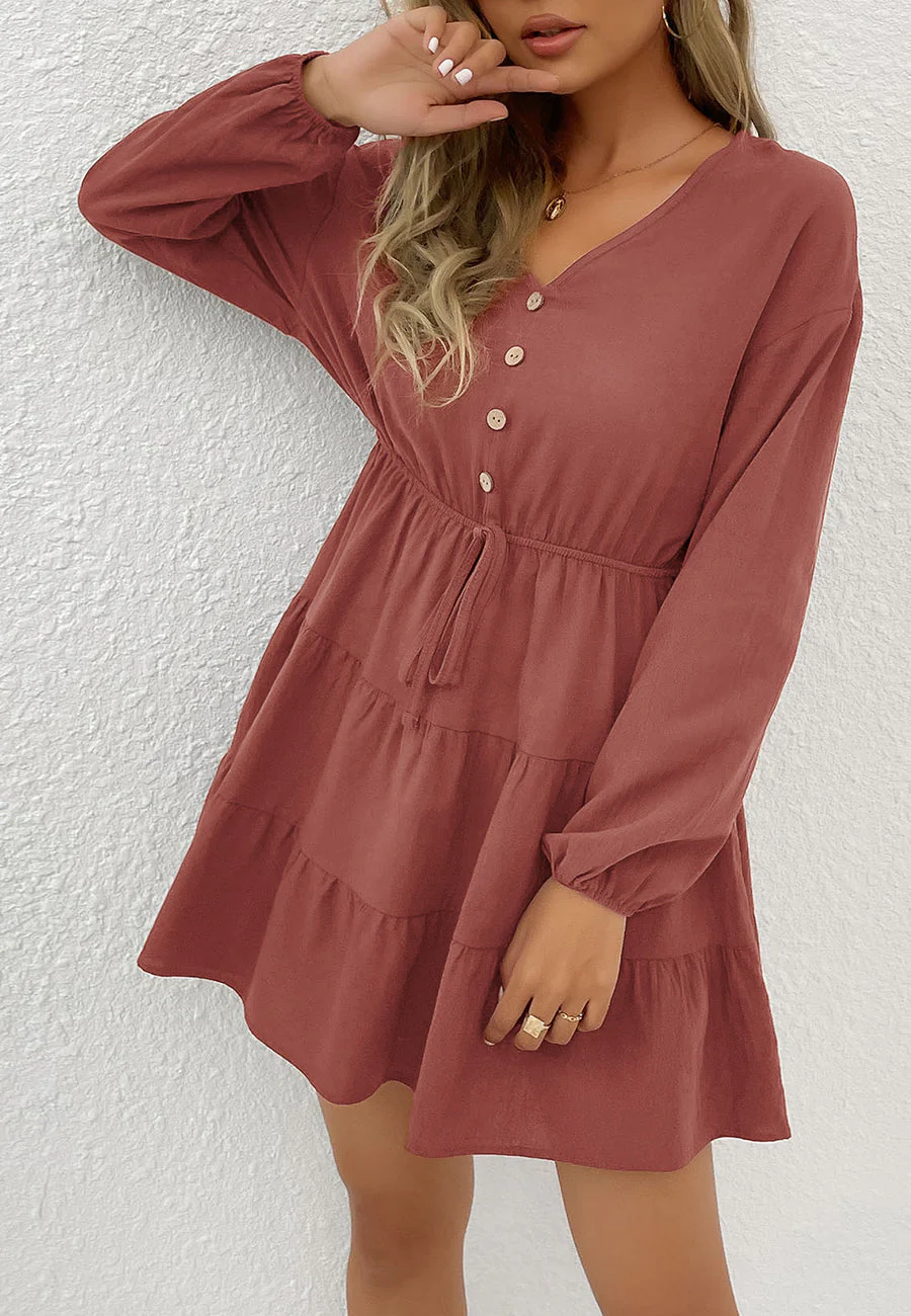 Tie Waist Tiered Dress - Image 16