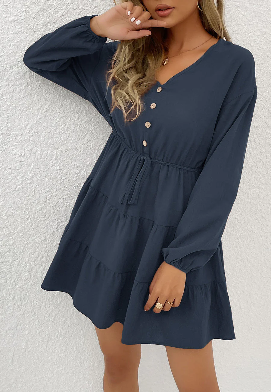 Tie Waist Tiered Dress - Image 21