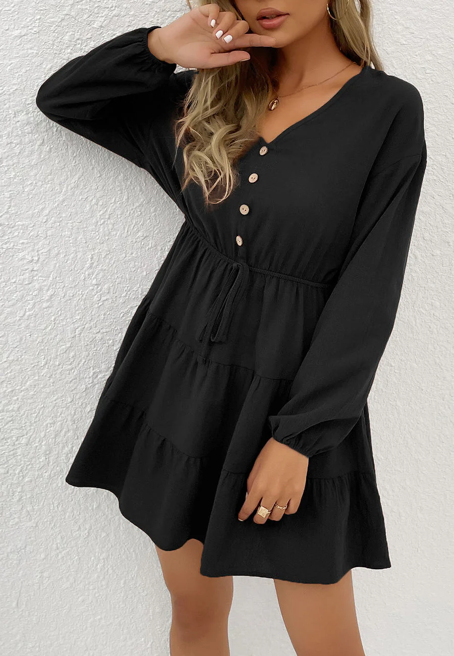 Tie Waist Tiered Dress - Image 4