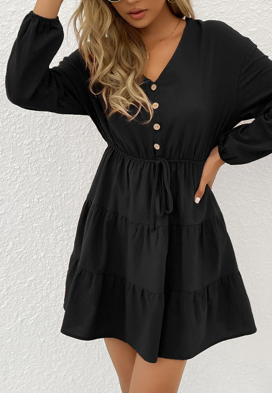 Tie Waist Tiered Dress - Image 5