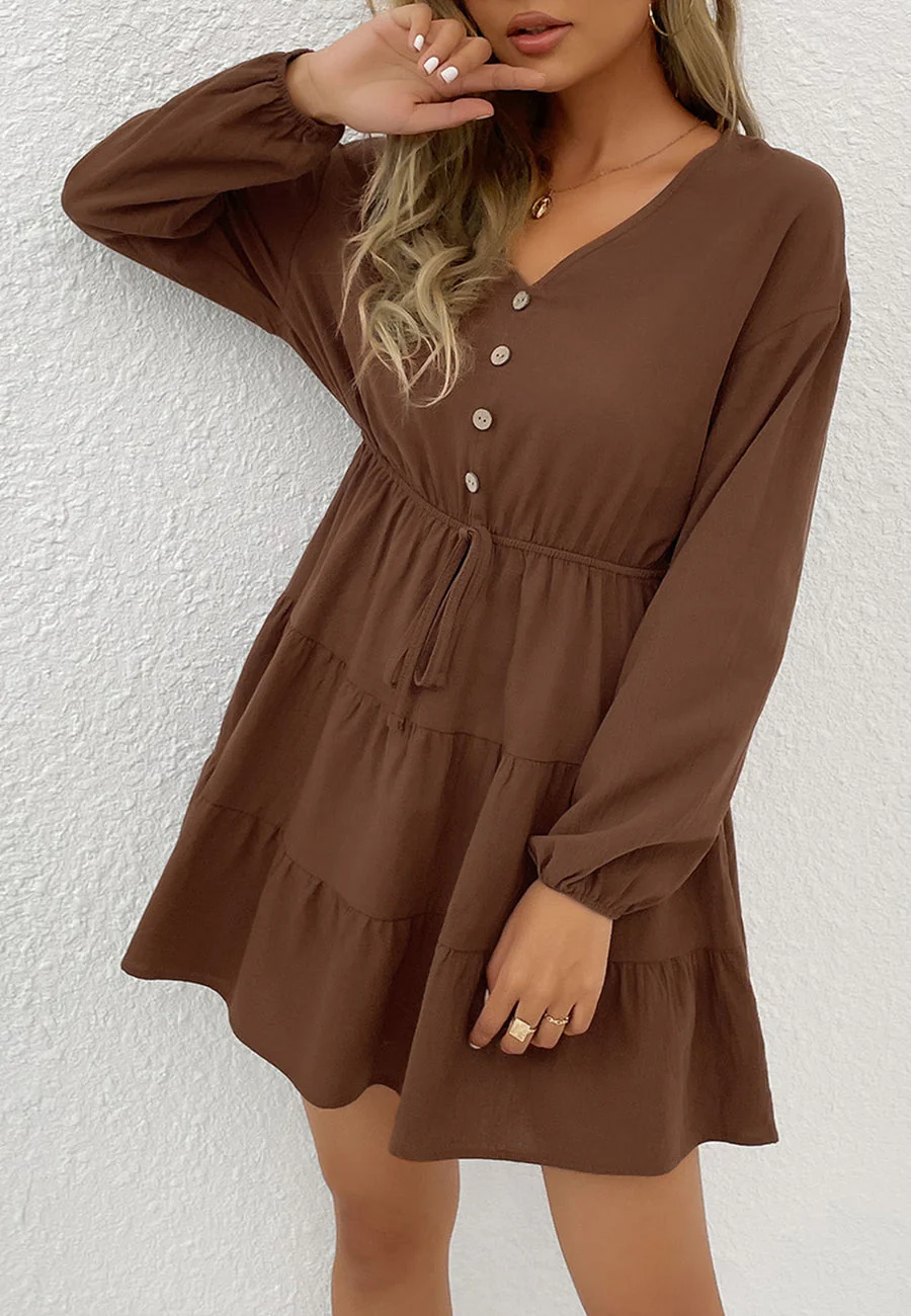 Tie Waist Tiered Dress - Image 9