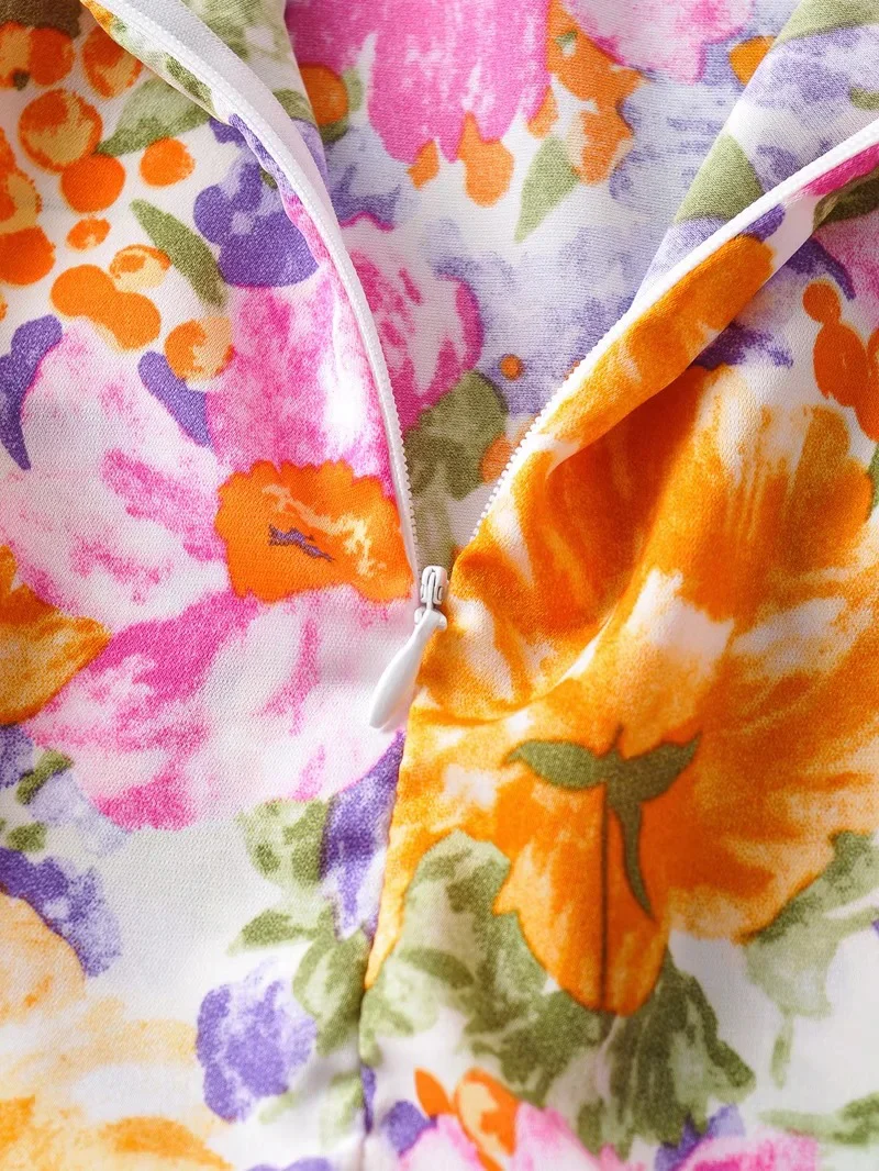 Tiered Ruffle Vibrant Floral Dress - Image 3
