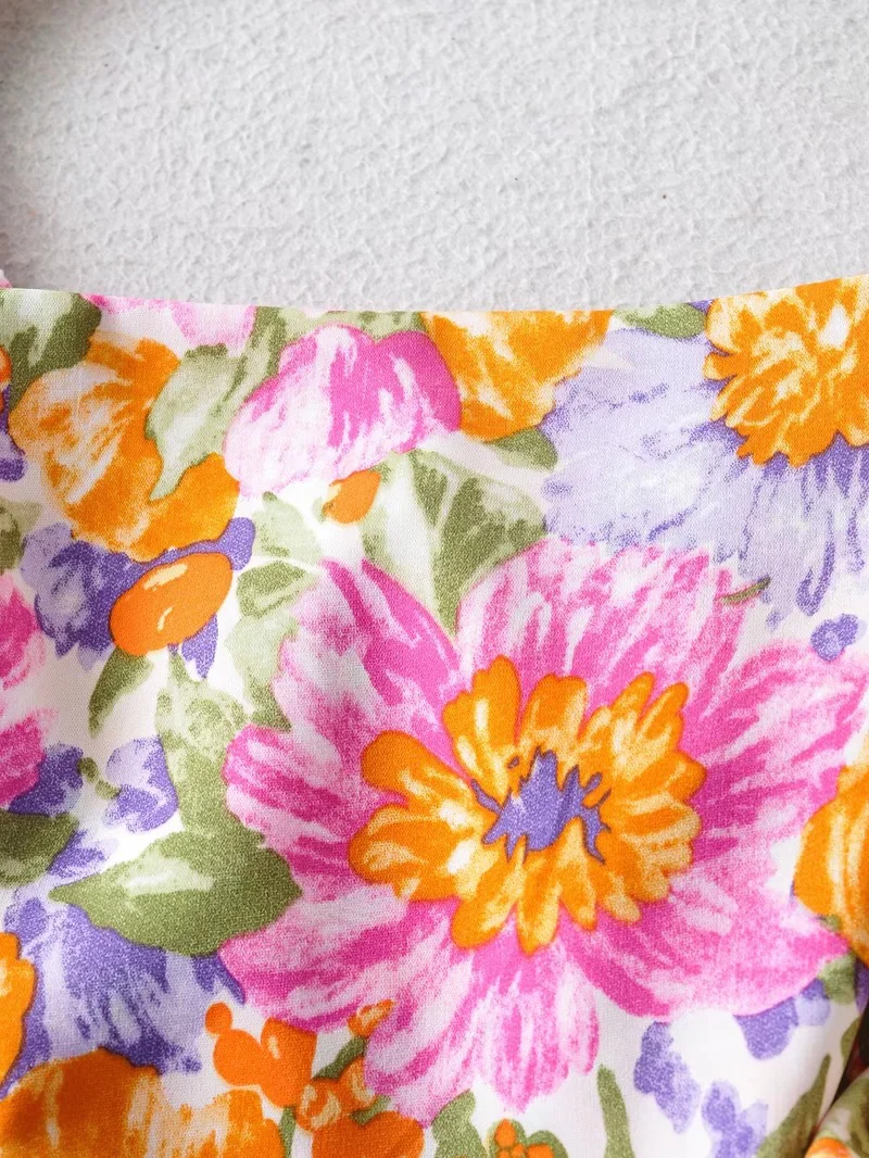 Tiered Ruffle Vibrant Floral Dress - Image 4